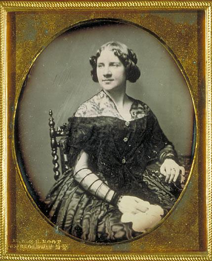 gilt framed black and white portrait of Jenny Lind